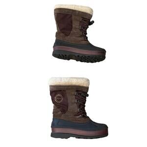 UGG AUSTRALIA Bobbey Winter Snow Boots Brown Size US 3 Youth Warm Rain S/N 3288